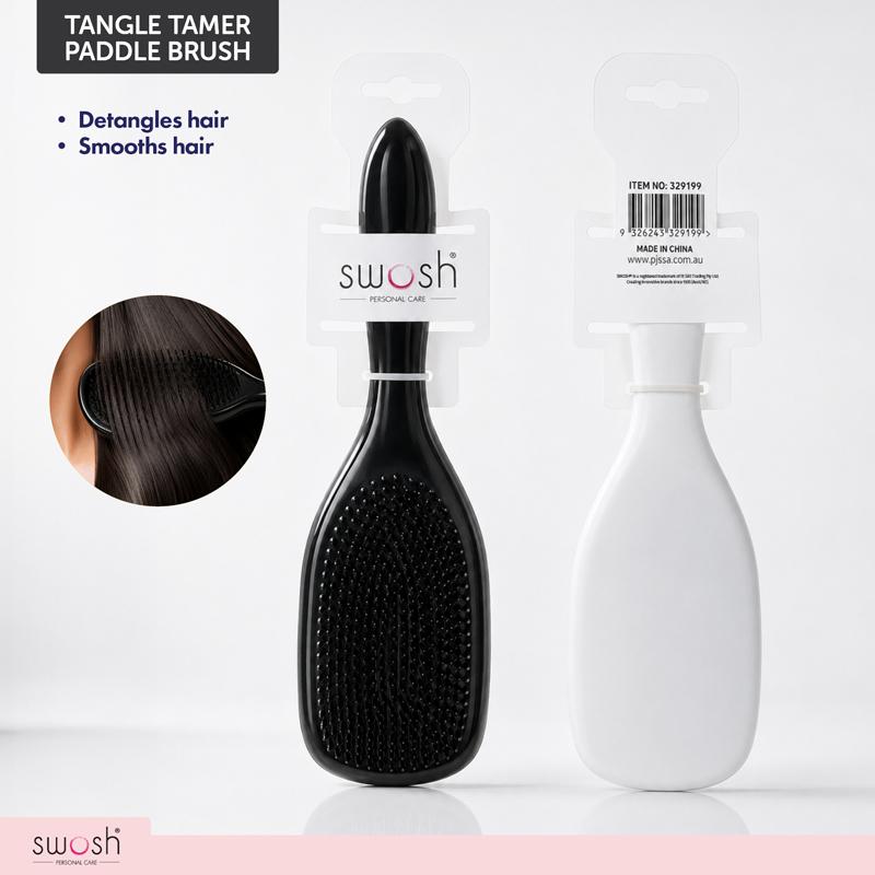 HAIR BRUSH TAMER OVAL BLK/WHT