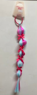 HAIR EXTENSION RING W/BUBBLE BRAID & BOW