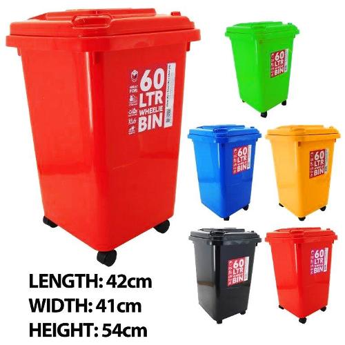 WHEELIE BIN 60LT BRIGHT