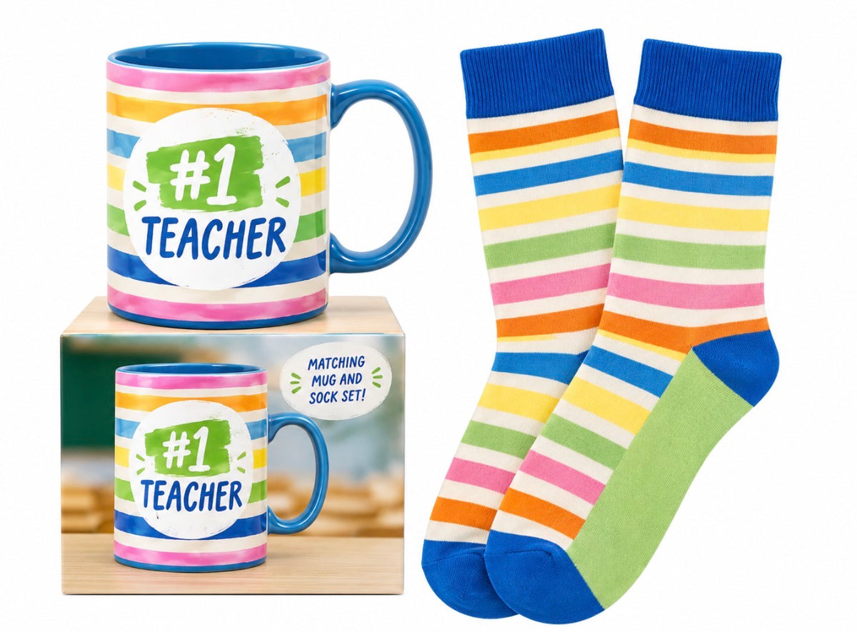 TEACHER #1 TEACHER MUG & SOCK SET