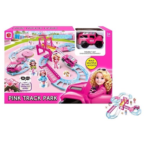 PINK ELECTRIC TRACK RACING B/O 30PC