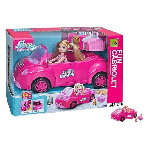 DOLL W/CAR 4PC OPEN DOOR/BOOT