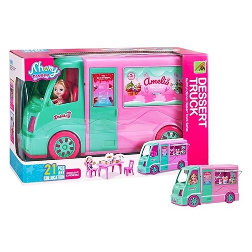 DOLL W/DESSERT TRUCK SET 21PC