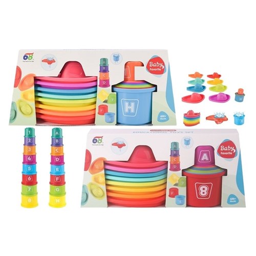 STACKABLE BOAT & CUPS GAME 16PC