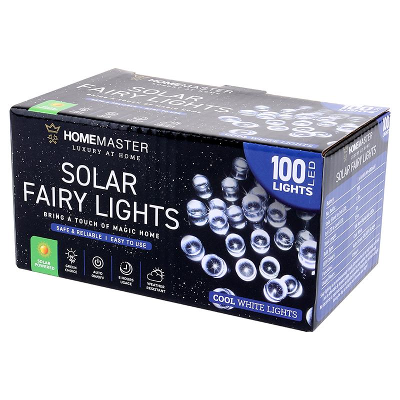 SOLAR FAIRY LIGHTS 100LED COOL WHITE