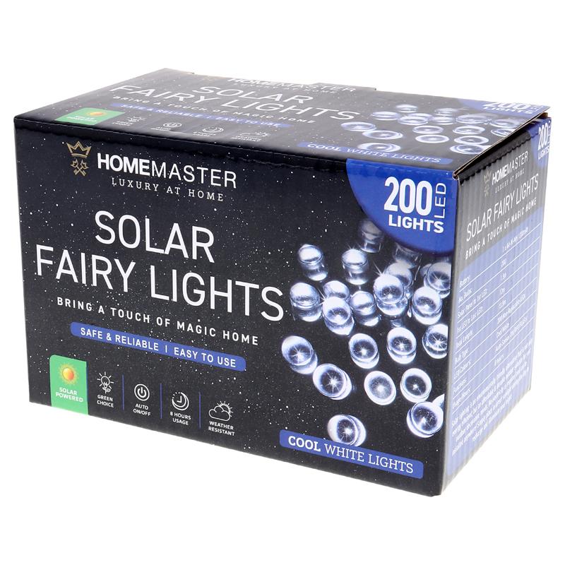 SOLAR FAIRY LIGHTS 200LED COOL WHITE