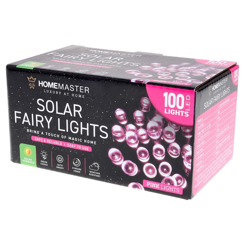 SOLAR FAIRY LIGHTS 100LED PINK