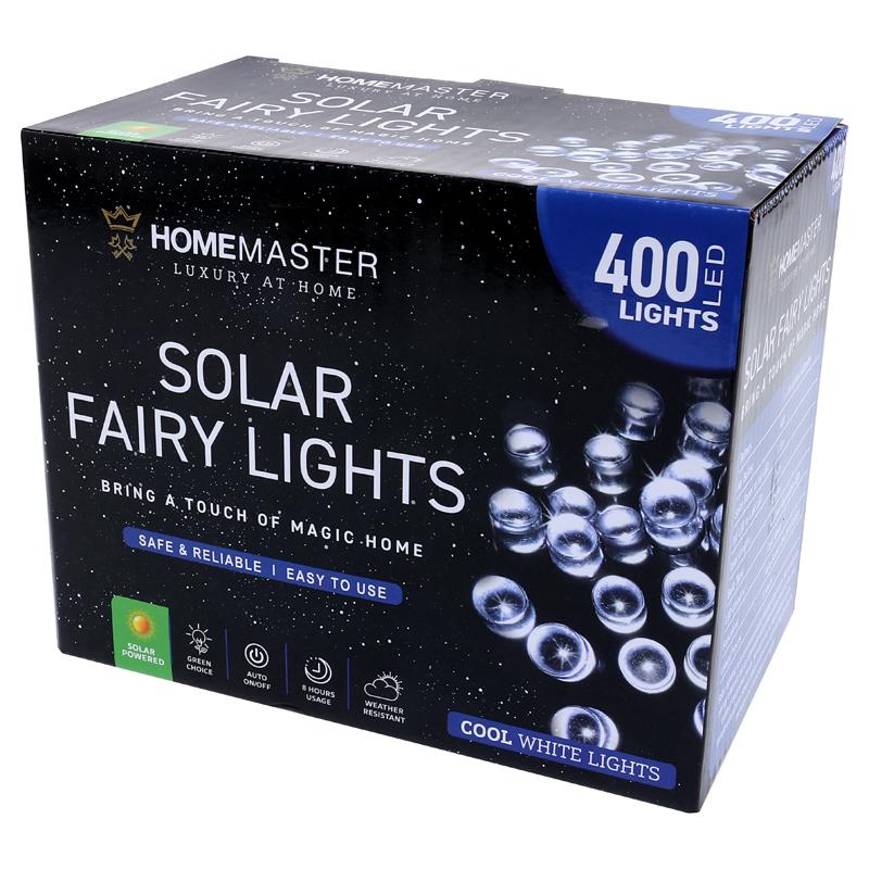 SOLAR FAIRY LIGHTS 400LED COOL WHITE