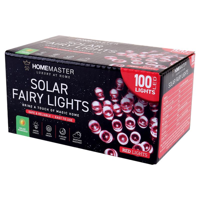 SOLAR FAIRY LIGHTS 100LED RED