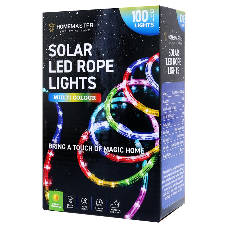 SOLAR ROPE LIGHT 100LED 12M MULTI