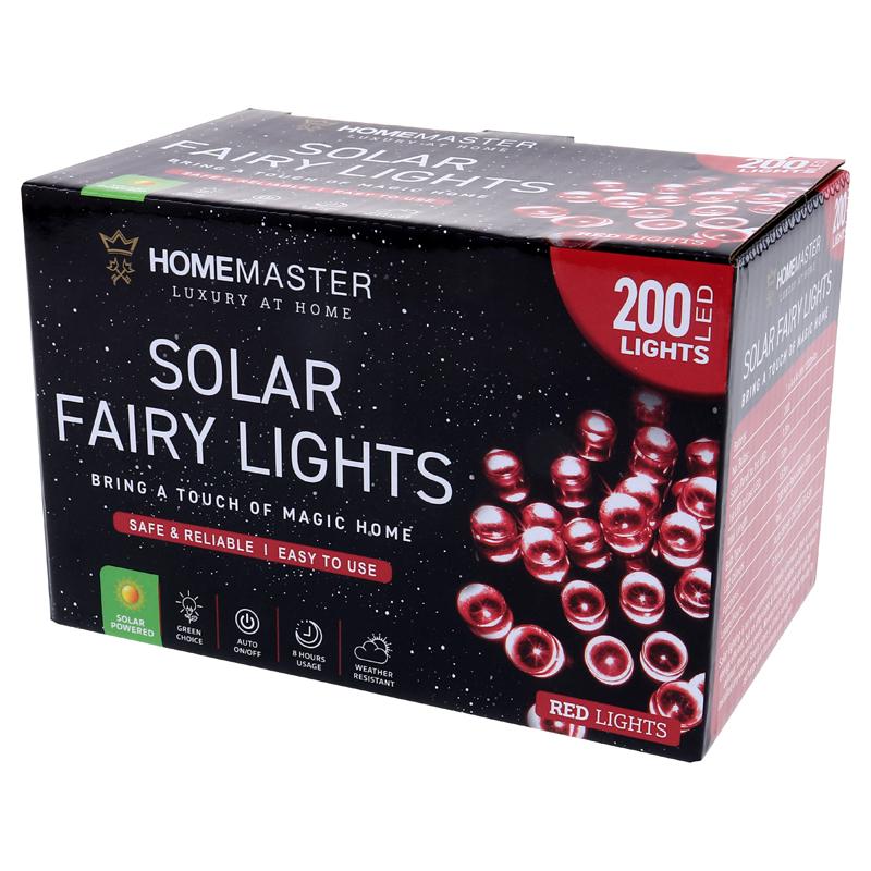 SOLAR FAIRY LIGHTS 200LED RED