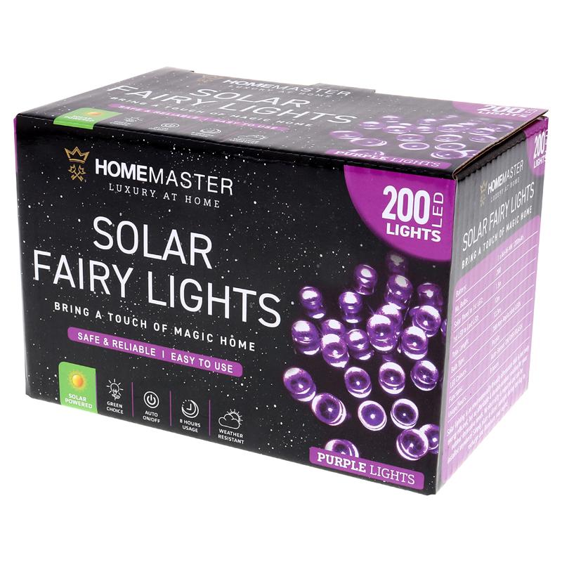 SOLAR FAIRY LIGHTS 200LED PURPLE