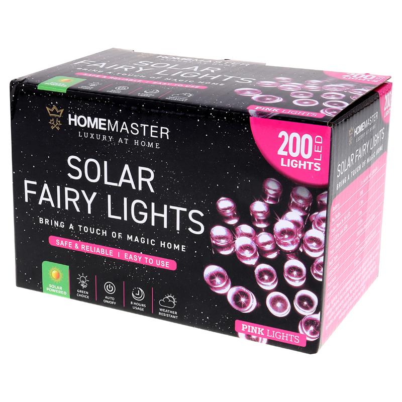 SOLAR FAIRY LIGHTS 200LED PINK