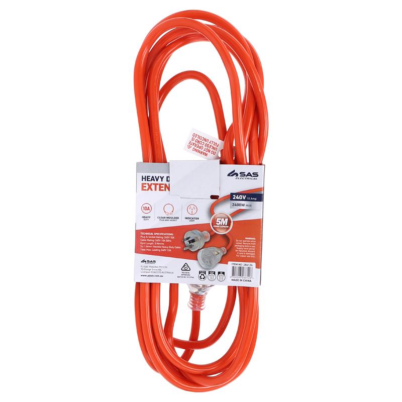 EXTENSION CORD 5M 10AMP ORANGE