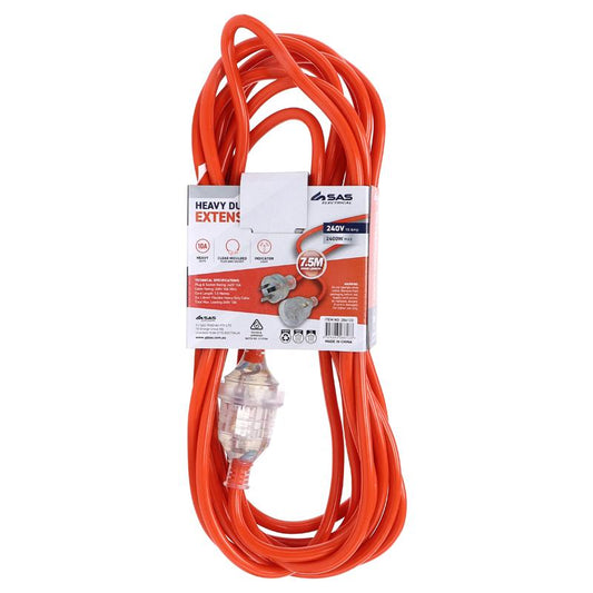 EXTENSION CORD 7.5M 10AMP ORANGE