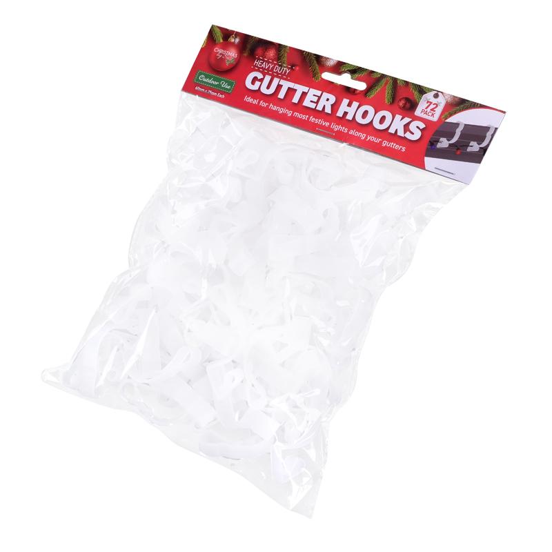 GUTTER HOOKS 72PK CLEAR