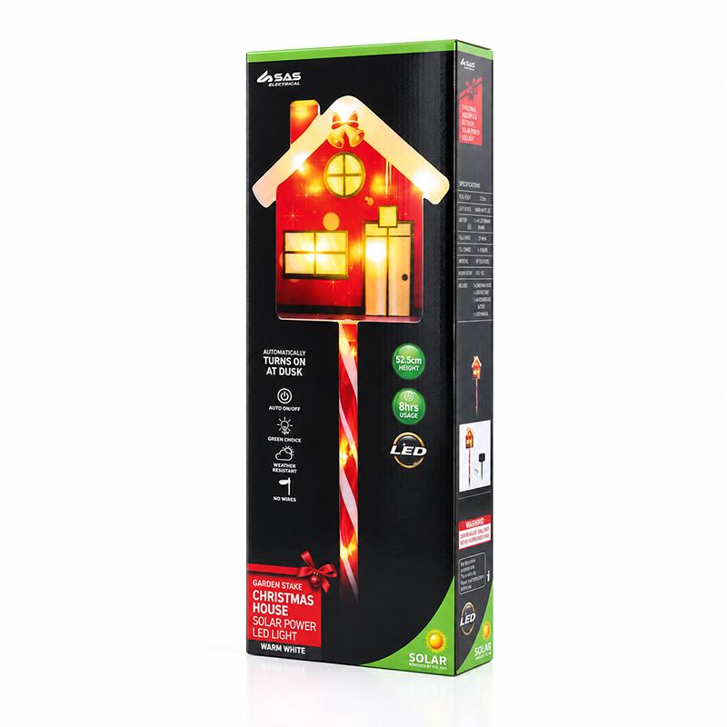 SOLAR STAKE LIGHT XMAS HOUSE