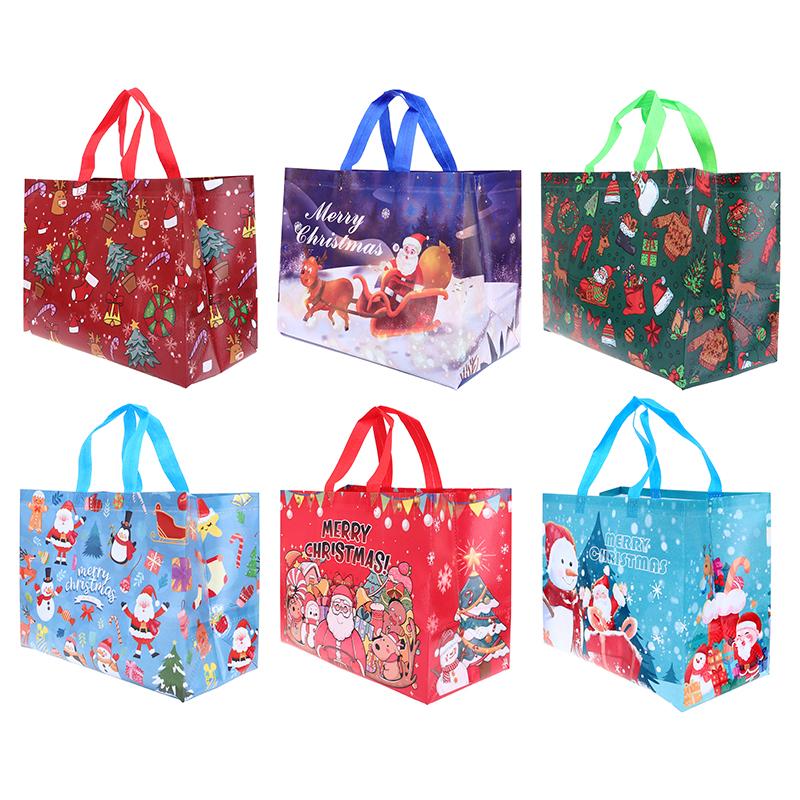 XMAS TOTE GIFT BAG 33X25X17CM ASST