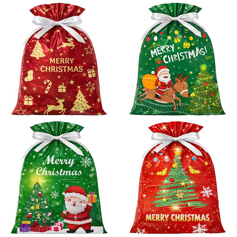 XMAS GIFT BAGS FOIL 2PC LGE