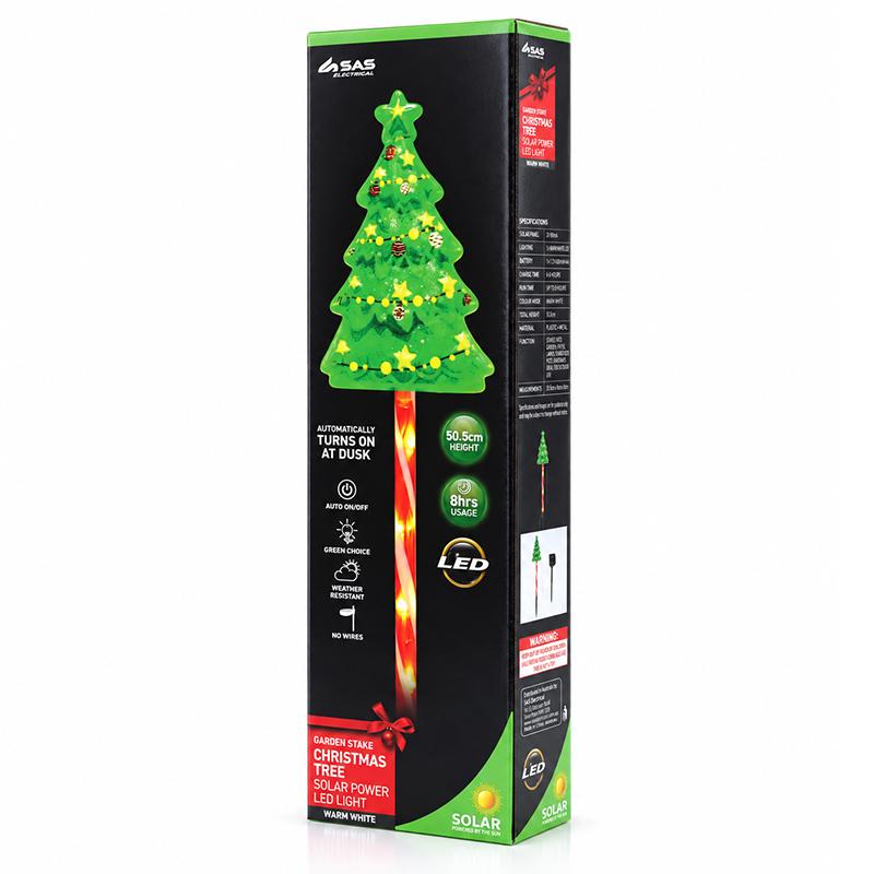 SOLAR STAKE LIGHT XMAS TREE