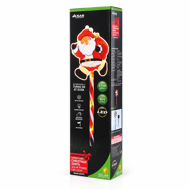 SOLAR STAKE LIGHT XMAS SANTA