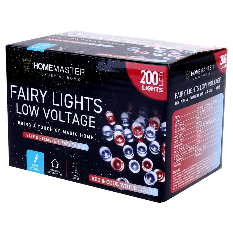 FAIRY LIGHTS 200LED RED & WHITE