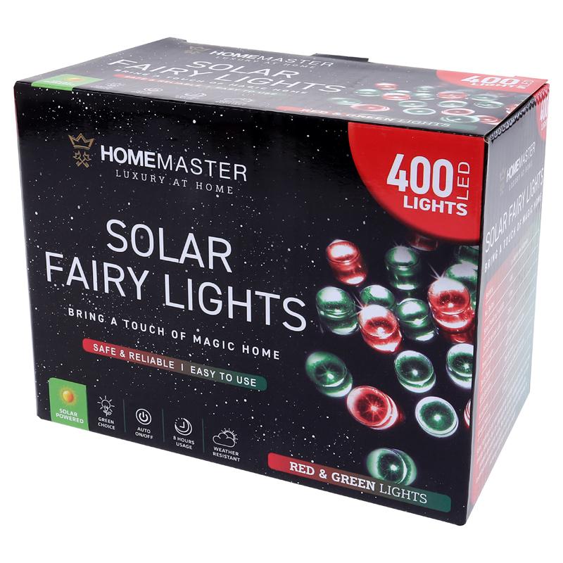 SOLAR FAIRY LIGHTS 400LED RED & GREEN