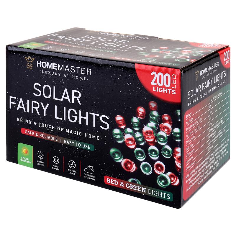 SOLAR FAIRY LIGHTS 200LED RED & GREEN