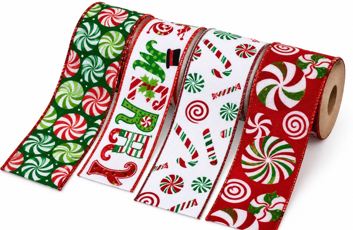 XMAS RIBBON GRUMPY GREEN 6CM X 2.75M