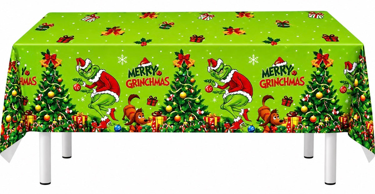 XMAS GRUMPY GREEN TABLECLOTH 220X130CM