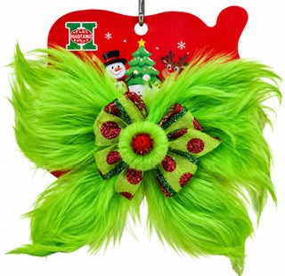 XMAS GRUMPY GREEN HAIR CLIP 20X20CM