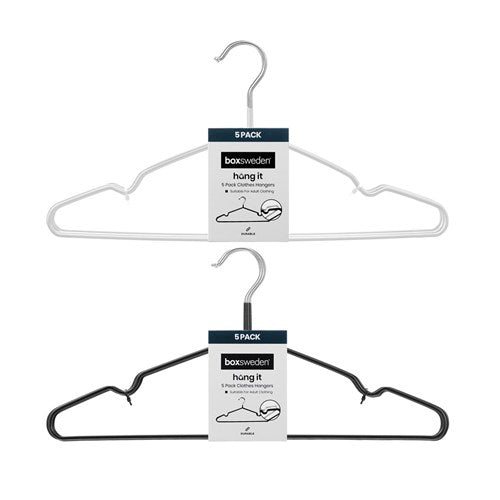 COAT HANGERS METAL NON SLIP 5PK