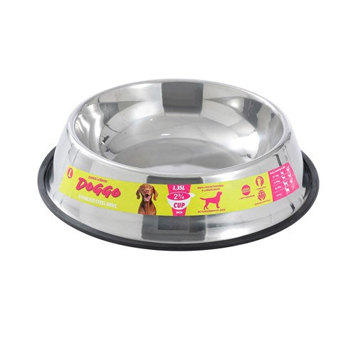 PET BOWL S/S BLACK ANTI SKID 1.35LT