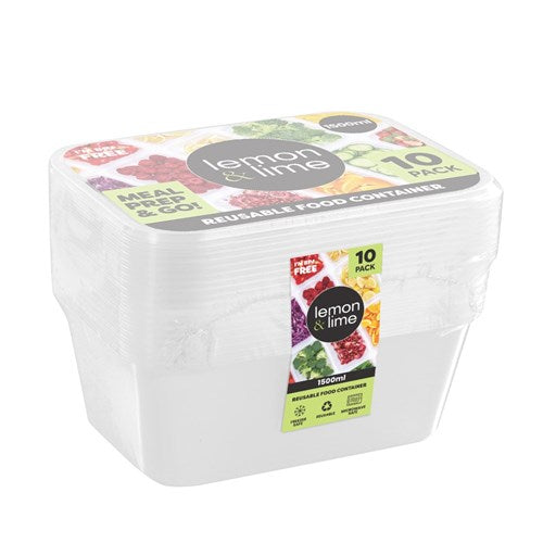 TAKEAWAY CONTAINERS 1.5LT 10PK