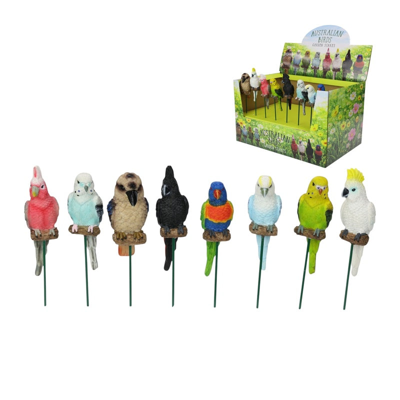 BIRD GARDEN STAKE 20CM ASST