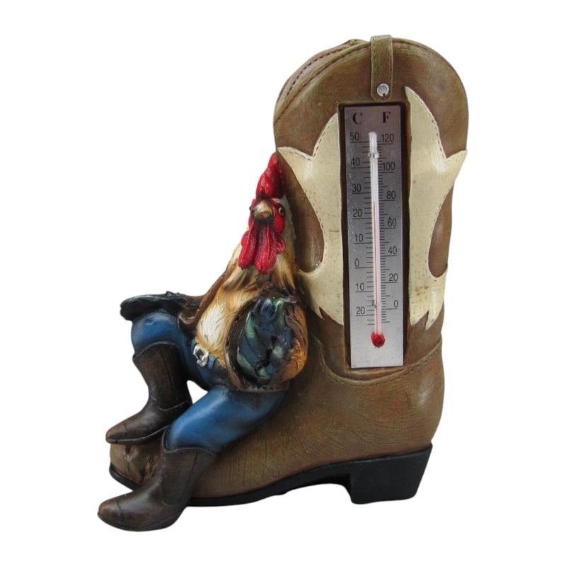 ROOSTER THERMOMETER ON COWBOY BOOT