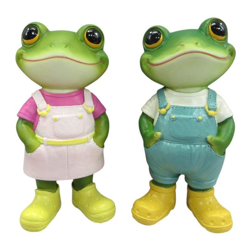 FROG IN OVERALLS STANDING 16CM