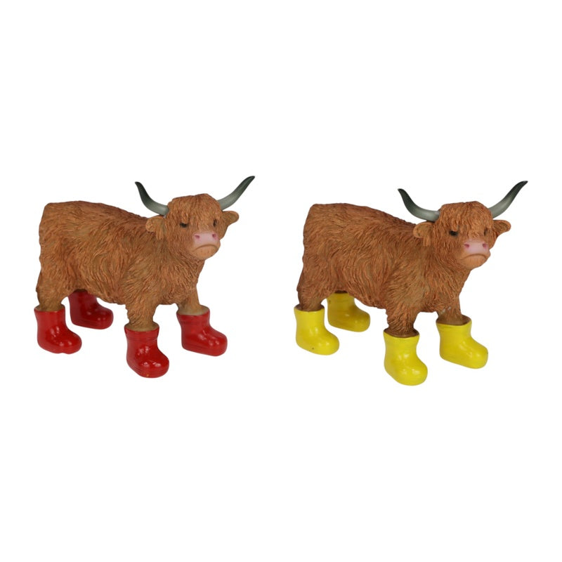 HIGHLAND COW W/BOOTS 17CM
