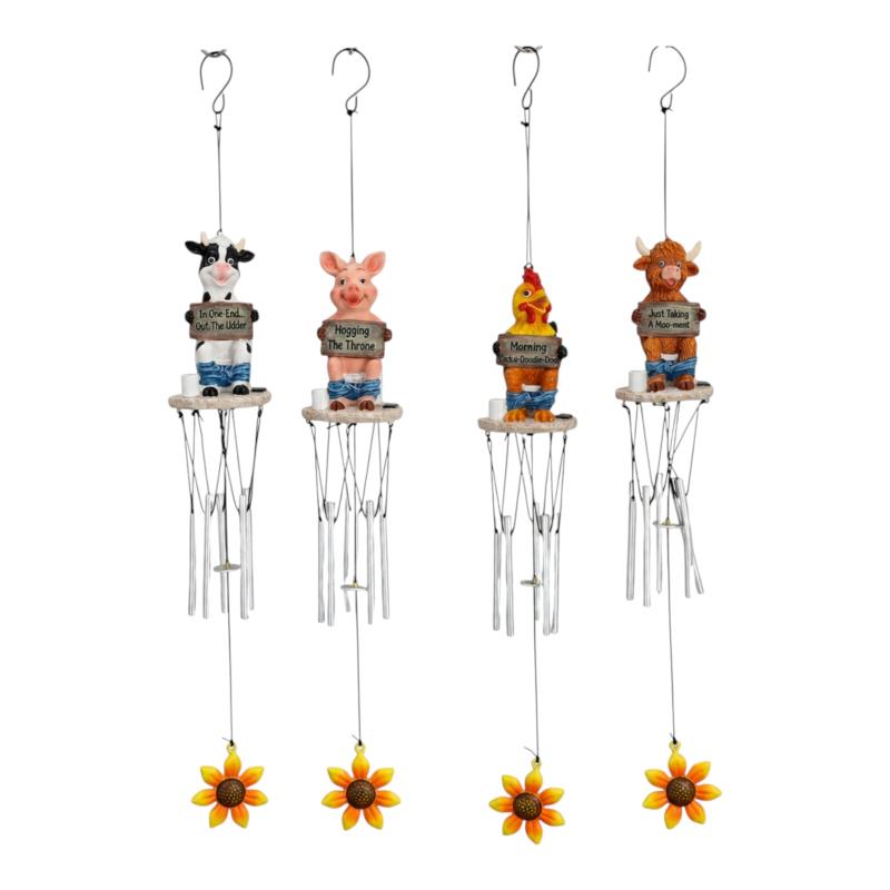 WINDCHIME FARM ANIMAL ON TOILET 47CM