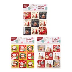 XMAS GIFT TAGS 18PK ASST