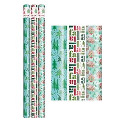 XMAS WRAPPING PAPER 1M X 70CM 3PK