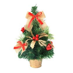 XMAS TREE DECORATED 30CM W/RIBBONS