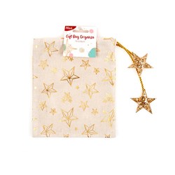 XMAS ORGANZA GIFT BAG 19X16CM