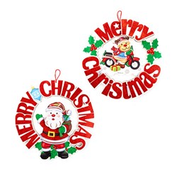 XMAS HANGING SIGN GLITTER 40X40CM