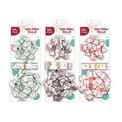 XMAS RIBBON BOW SET 3PC