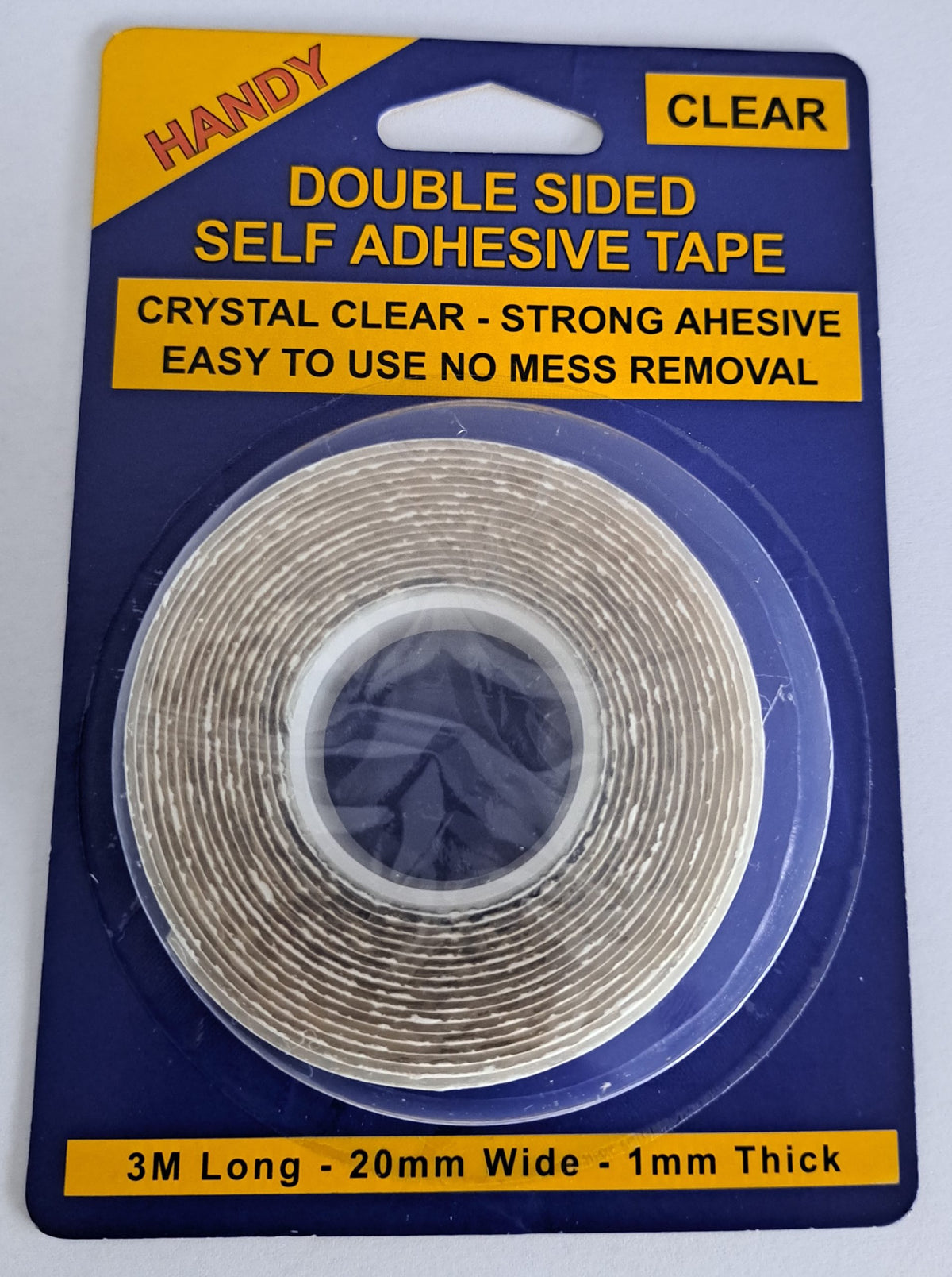 DOUBLE SIDED TAPE CLEAR 20MM X 3M