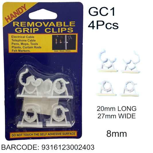 GRIP CLIPS SML 8MM PK4