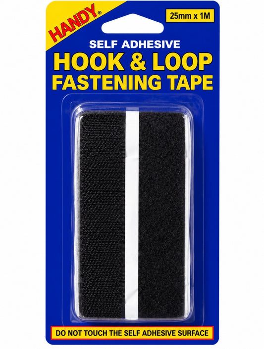 HOOK & LOOP TAPE BLACK 25MM X 1M