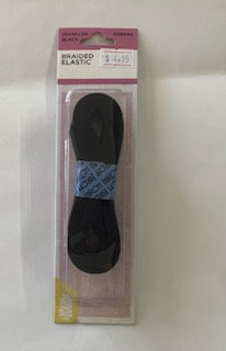 ELASTIC BRAIDED HANK 20MM X 2M BLACK