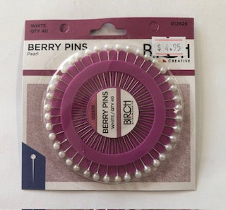 PINS BERRY ROSETTE PEARL WHITE